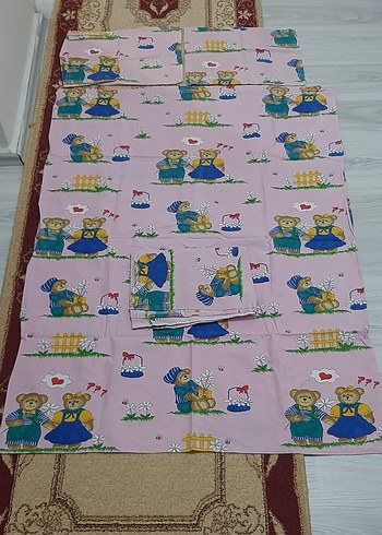 Baskılı Pembe Çocuk Uyku Seti - Görsel 3