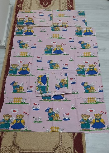 Baskılı Pembe Çocuk Uyku Seti - Görsel 4