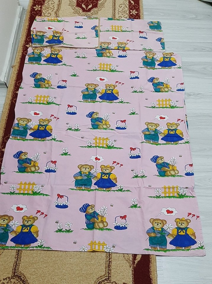 Baskılı Pembe Çocuk Uyku Seti - Görsel 5