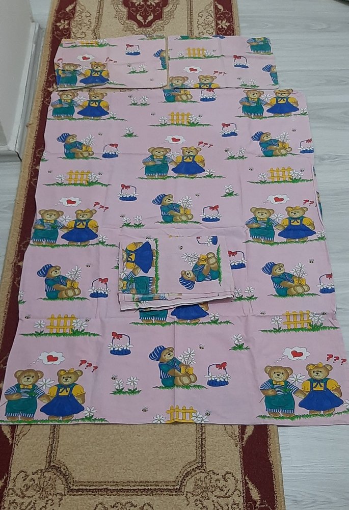 Baskılı Pembe Çocuk Uyku Seti - Görsel 3