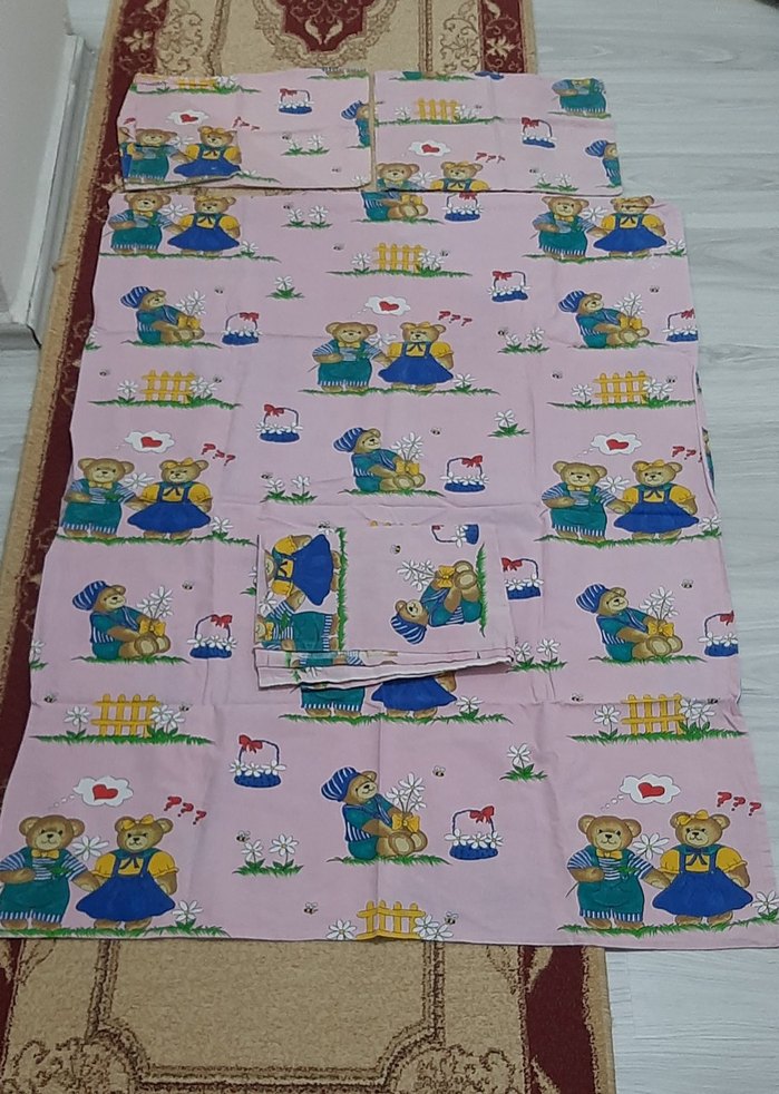 Baskılı Pembe Çocuk Uyku Seti - Görsel 4