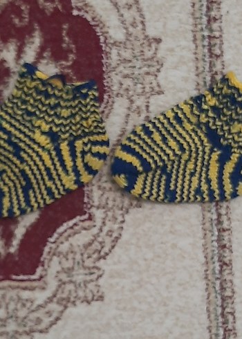 Çocuk Örgü Patik Renkli Tie-Dye Desenli - Görsel 3