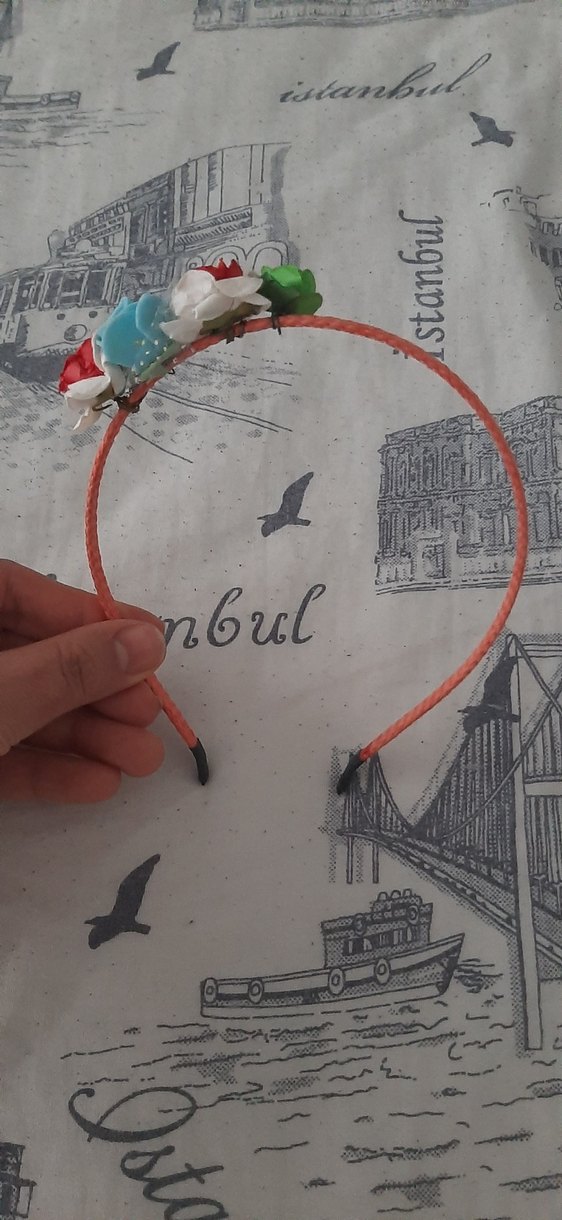 Renkli Elastik Çiçekli Çocuk Taç - Görsel 3