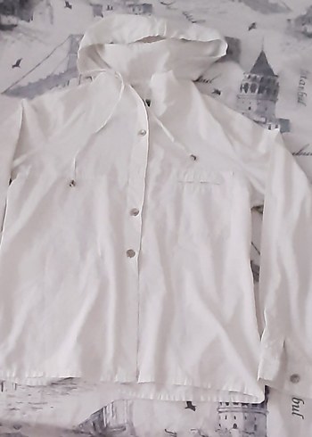 Düğmeli Beyaz Midi Kadın Yağmurluk - Görsel 4