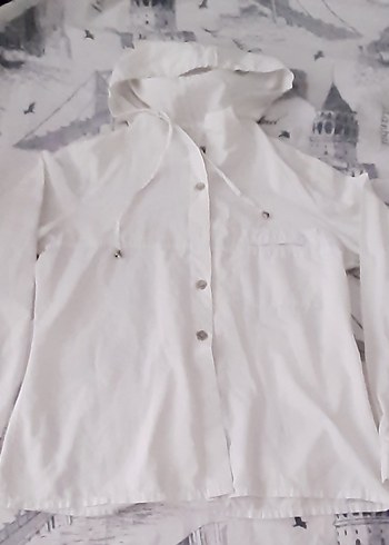 Düğmeli Beyaz Midi Kadın Yağmurluk - Görsel 2