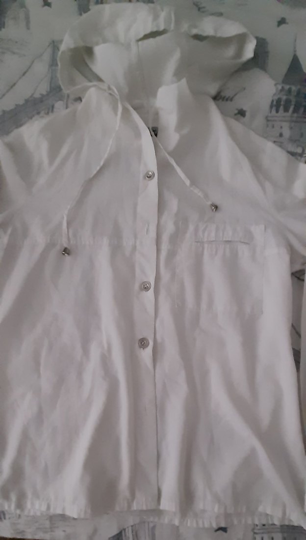 Düğmeli Beyaz Midi Kadın Yağmurluk - Görsel 5