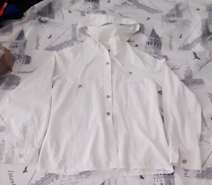 Düğmeli Beyaz Midi Kadın Yağmurluk - Görsel 2