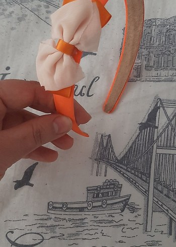 Turuncu Elastik Çocuk Saç Bandı - Görsel 2