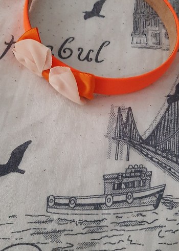 Turuncu Elastik Çocuk Saç Bandı - Görsel 3