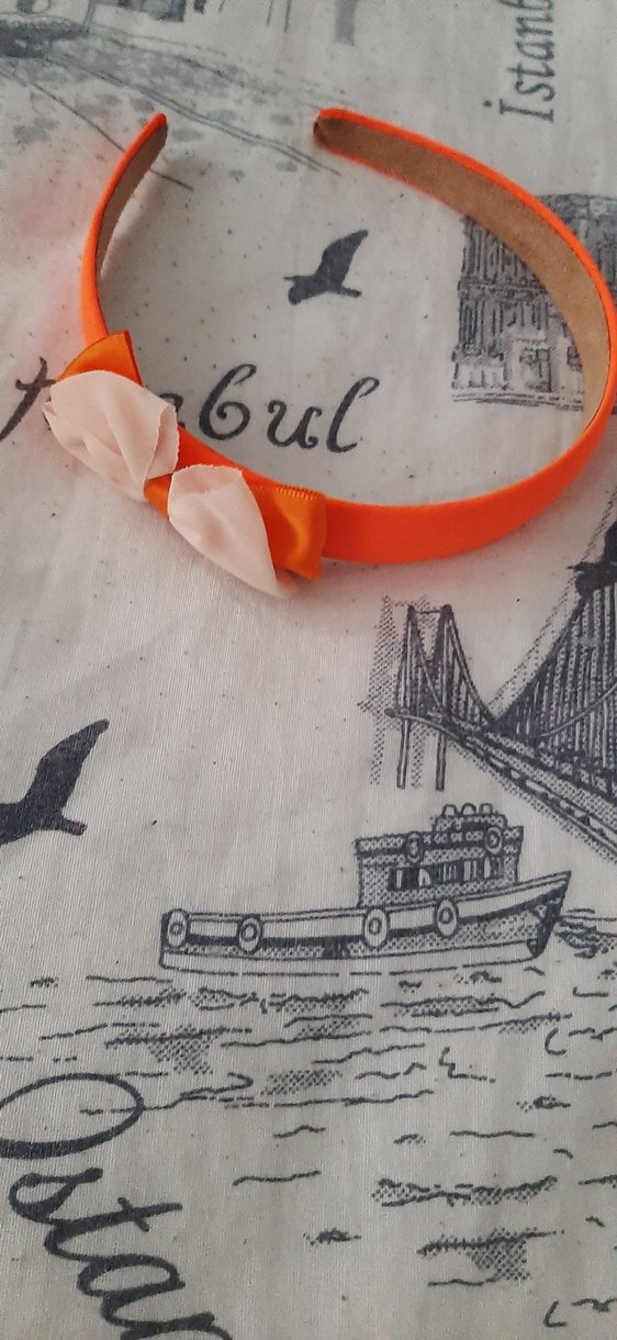 Turuncu Elastik Çocuk Saç Bandı - Görsel 3