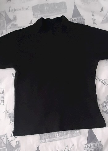 Kız Çocuk Siyah Kısa Kollu Balıkçı Yaka Tişört - Görsel 2