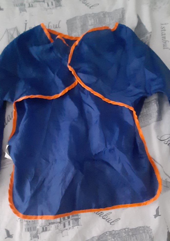 Mavi Baskılı Bebek Önlüğü - Görsel 4