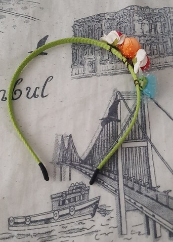 Renkli Çiçekli Lastikli Çocuk Taç - Görsel 2