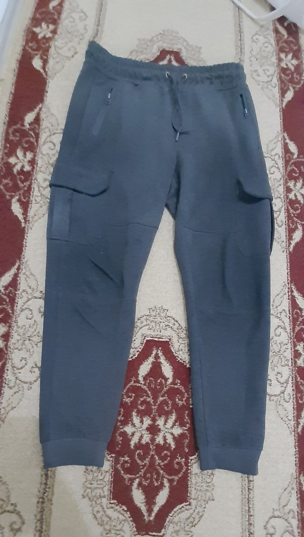 Gri Rahat Kesim Fermuarlı Erkek Eşofman Altı - Görsel 2