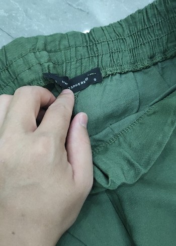 s Beden Düz Yeşil Kadın Kumaş Pantolon