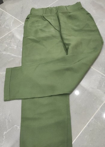 Diğer Düz Yeşil Kadın Kumaş Pantolon