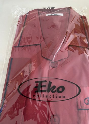 Bordo Saten Düğmeli erkek pijama takımı - Görsel 10