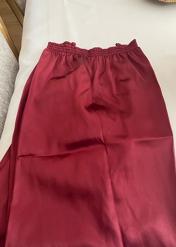 Bordo Saten Düğmeli erkek pijama takımı - Görsel 6