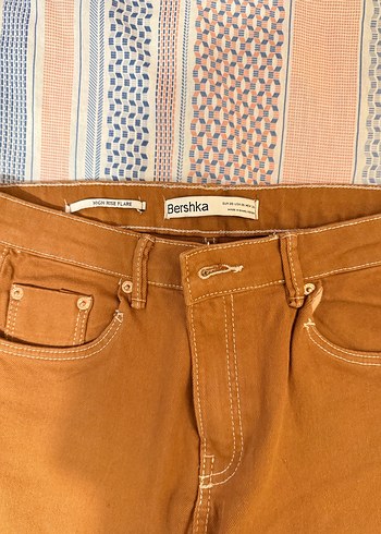 38 Beden Kahverengi İspanyol Paça Kot Pantolon