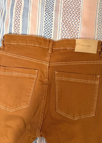 Bershka Kahverengi İspanyol Paça Kot Pantolon