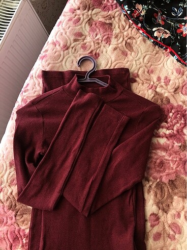 s Beden bordo Renk Pull And Bear Elbise