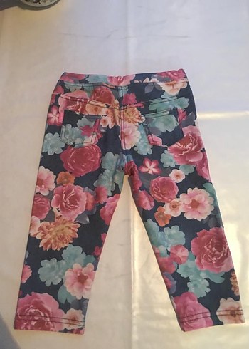 Çiçek Desenli Kız Kot Tayt,4-5 yaş kapri tayt. - Görsel 2
