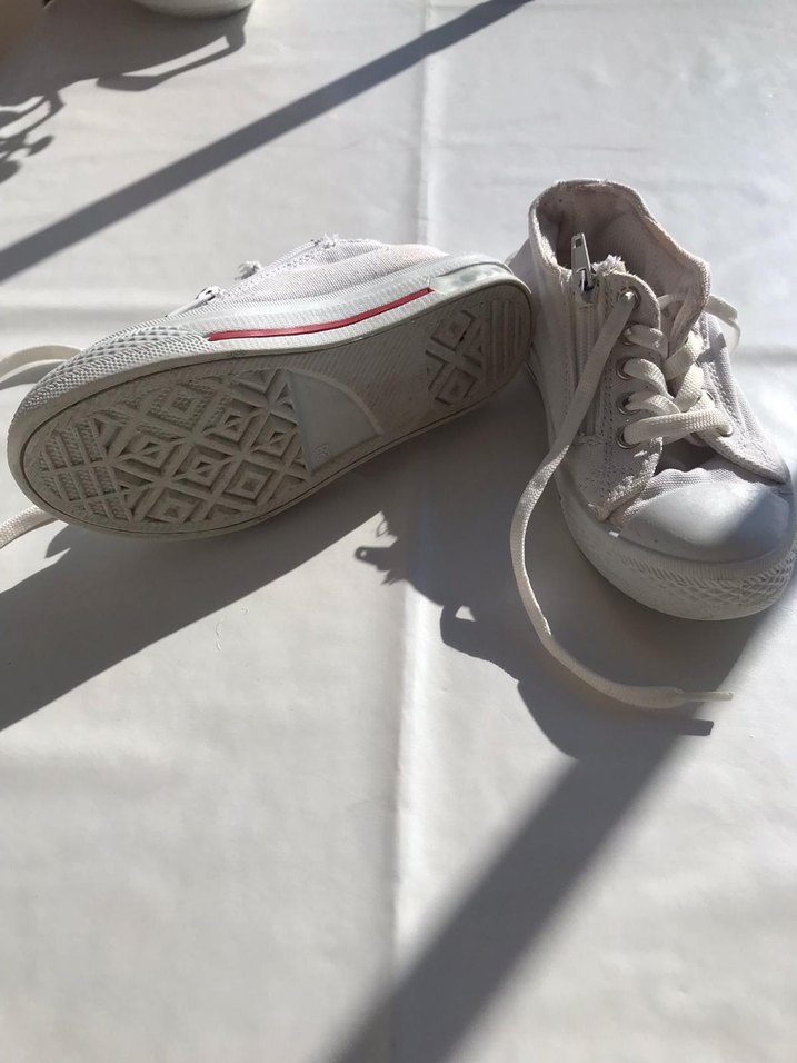 Fermuarlı Beyaz Kadın Spor Ayakkabı, 28 numara - Görsel 2