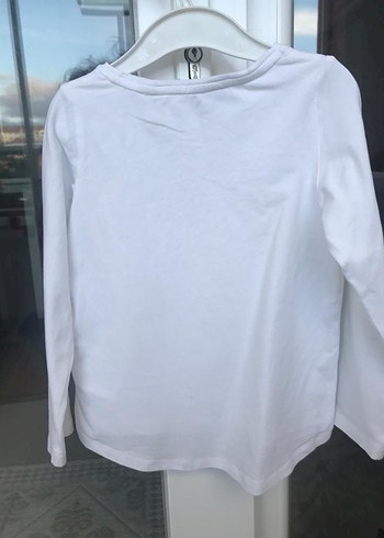 4-6 yaş,Kız Çocuk Beyaz Uzun Kollu Pamuklu Tişört - Görsel 2