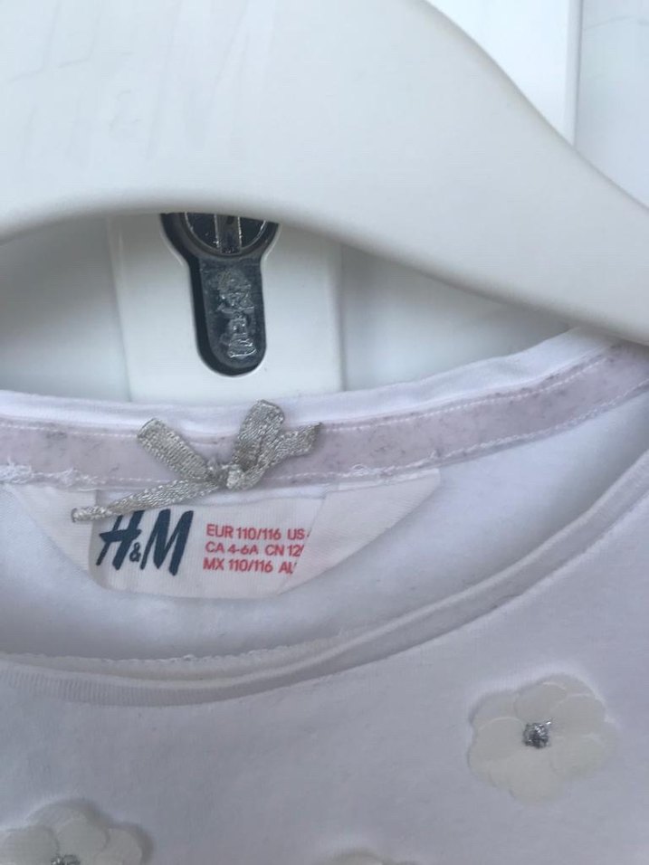 4-6 yaş,Kız Çocuk Beyaz Uzun Kollu Pamuklu Tişört - Görsel 3