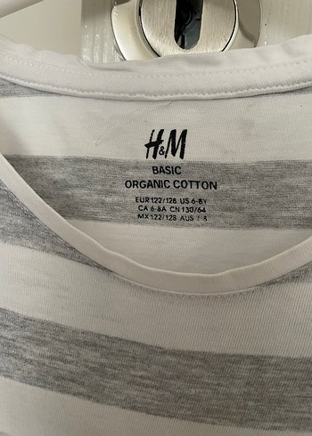 Kız Çocuk Gri Çizgili Kısa Kollu Tişört 6-8 yaş - Görsel 2