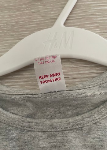 6-7 yaş Kız Çocuk Gri Uzun Kollu Baskılı Tişört - Görsel 2