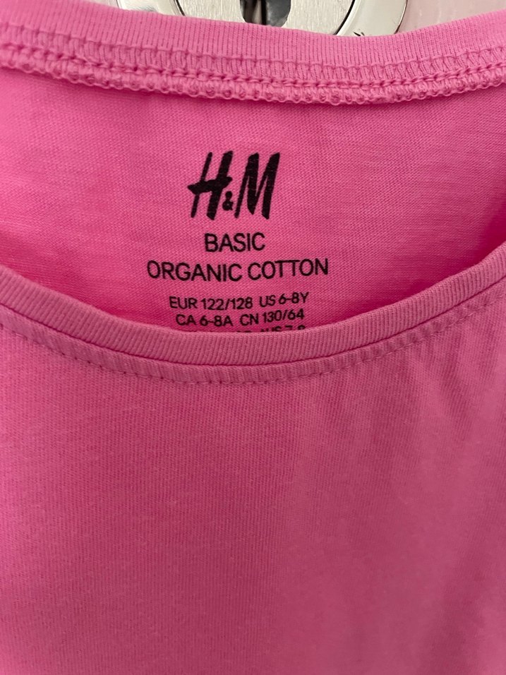 Kız Çocuk Pamuklu Pembe Kısa Kollu Tişört 6-8 yaş - Görsel 2