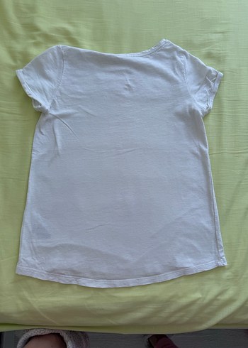 8-10 yaş Kız Çocuk Beyaz Dantelli Nakışlı Tişört - Görsel 4