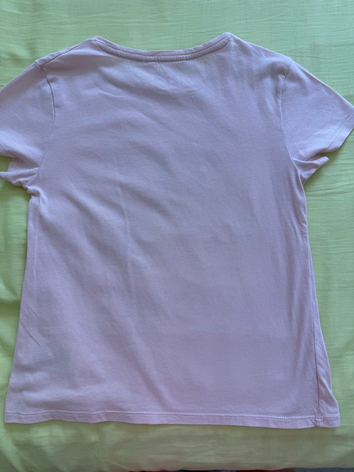 8-10 yaş Kelebek Desenli Pembe Kız Tişörtü - Görsel 2