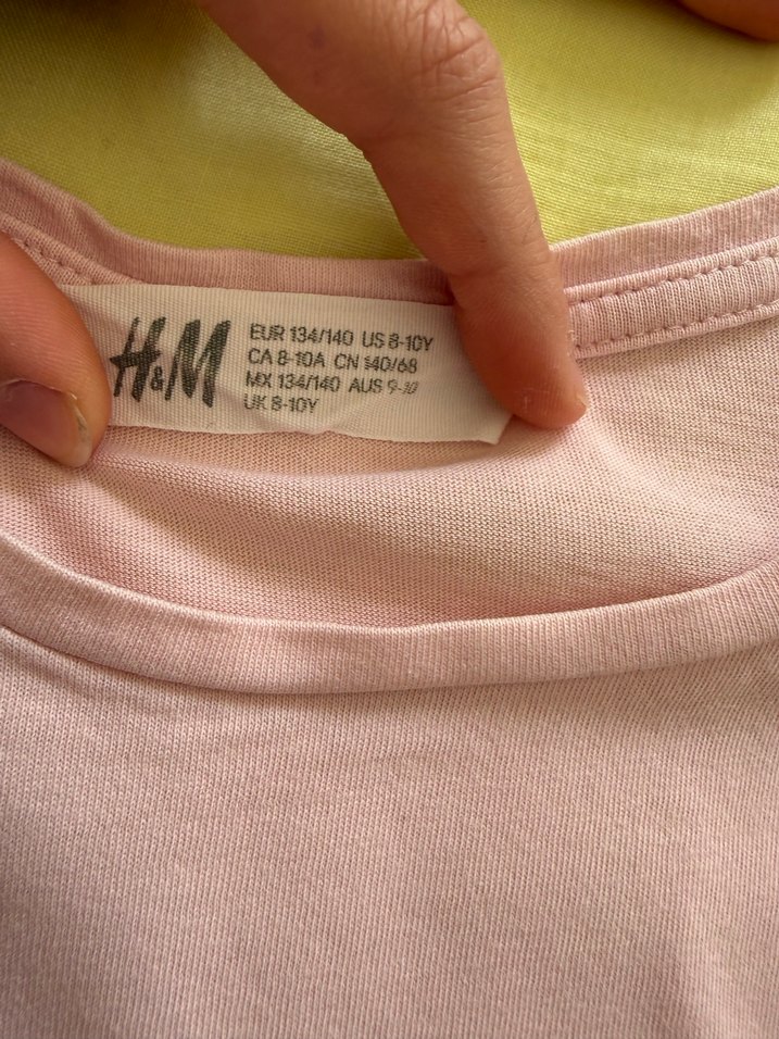 8-10 yaş Kelebek Desenli Pembe Kız Tişörtü - Görsel 3