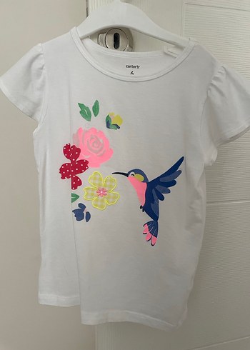 6 yaş, Beyaz Kız Çocuk Baskılı Kısa Kollu Tişört - Görsel 2