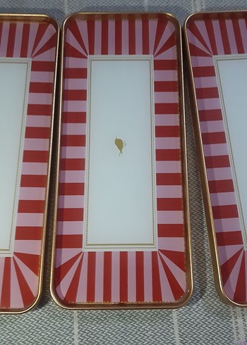 Kırmızı Desenli Dikdörtgen sunum Seti - Görsel 3