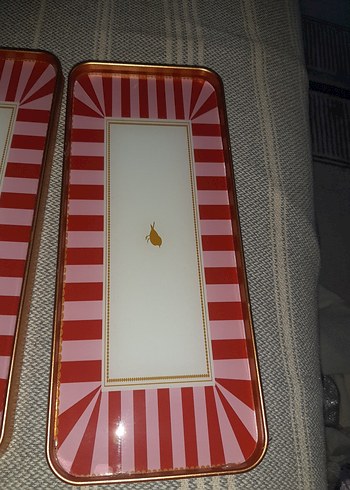 Kırmızı Desenli Dikdörtgen sunum Seti - Görsel 6