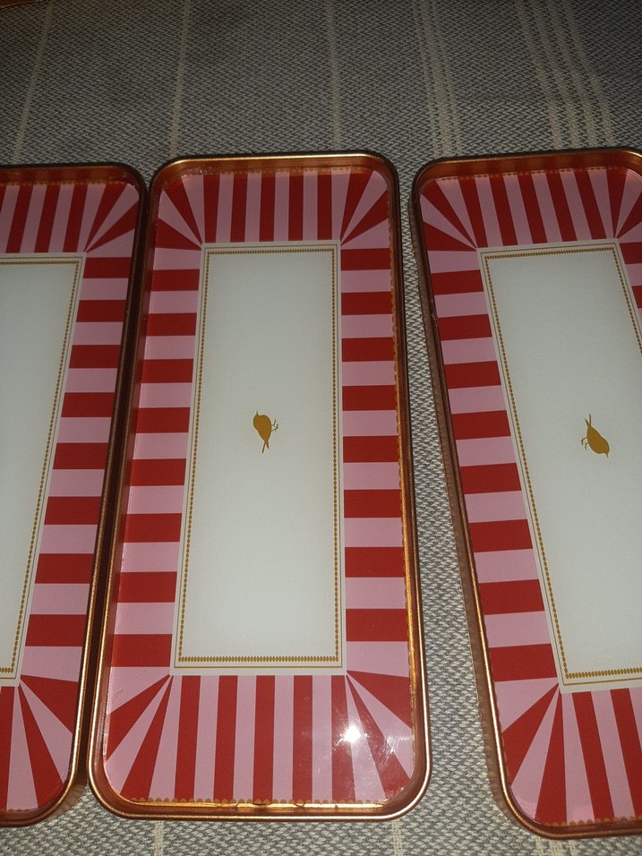 Kırmızı Desenli Dikdörtgen sunum Seti - Görsel 5