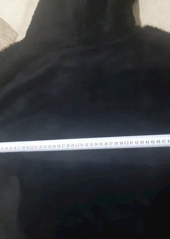 Siyah Kapüşonlu Midi Kadın kalın polar kaban - Görsel 12