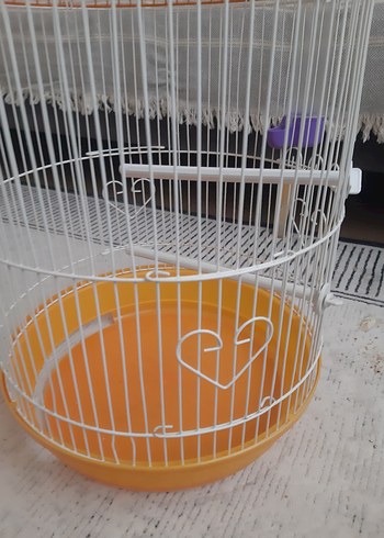 Turuncu Renkli Kuş Kafesi - Görsel 9