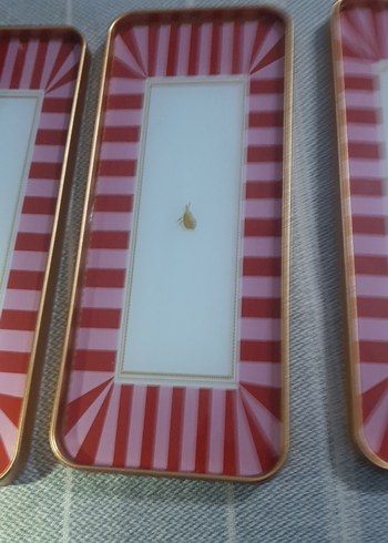 Parlak Kırmızı Desenli 3'lü servis seti - Görsel 5