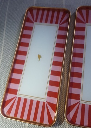 Parlak Kırmızı Desenli 3'lü servis seti - Görsel 6