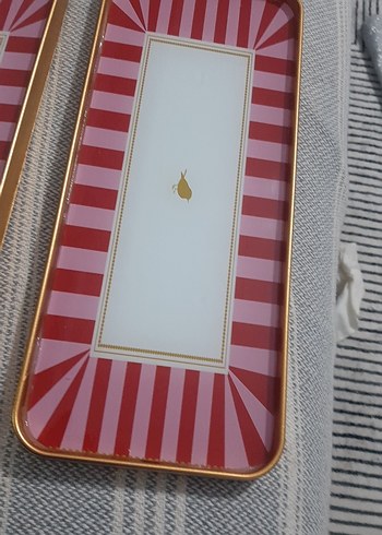 Parlak Kırmızı Desenli 3'lü servis seti - Görsel 4