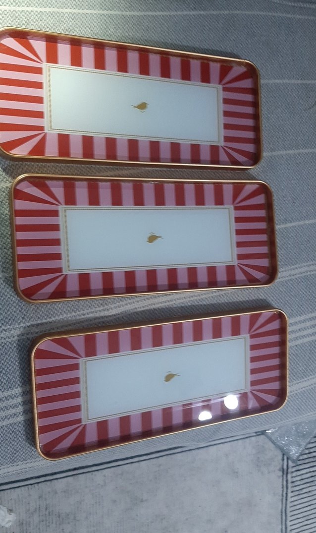 Parlak Kırmızı Desenli 3'lü servis seti - Görsel 3