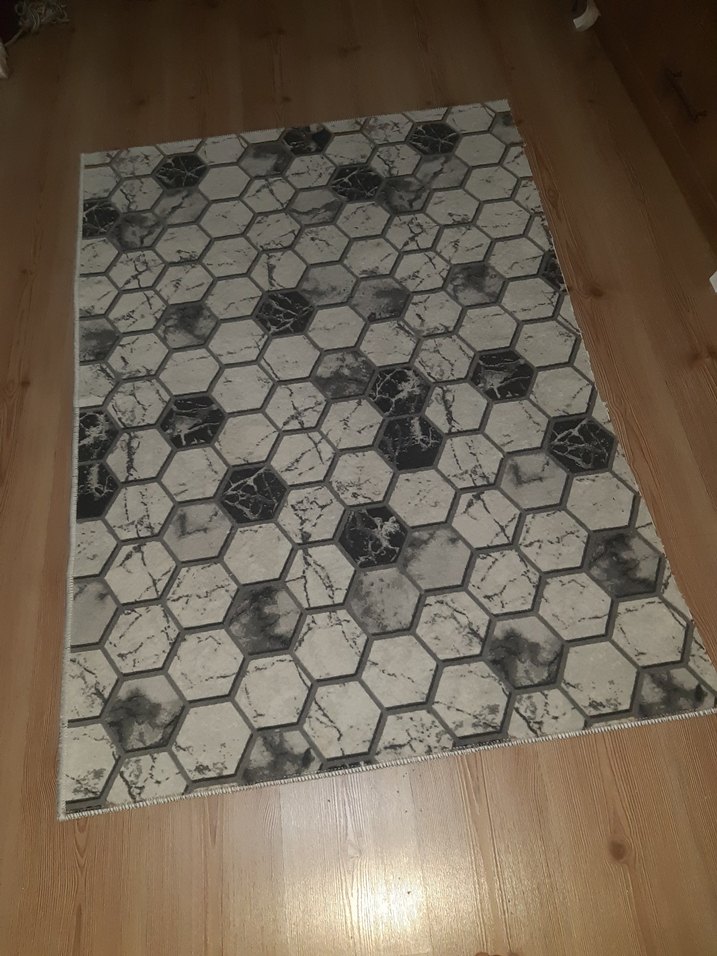 Gri Yılan Desenli Modern Halı - Görsel 2