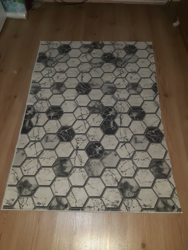 Gri Yılan Desenli Modern Halı - Görsel 3