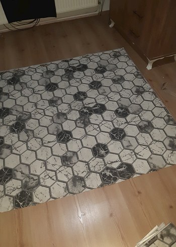 Gri gemetrik Desenli Modern Halı - Görsel 3