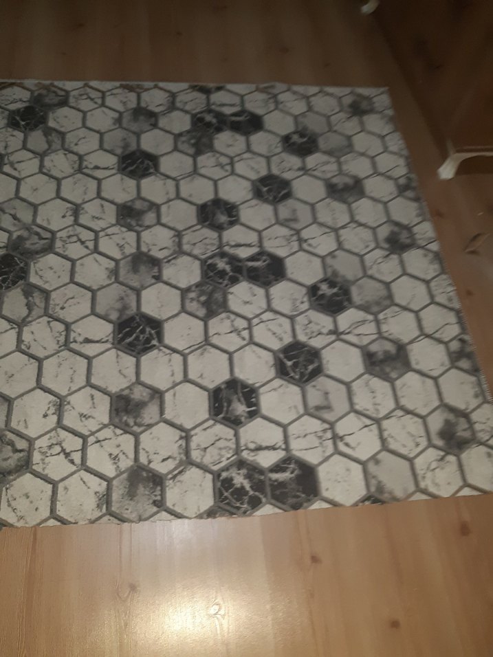 Gri gemetrik Desenli Modern Halı - Görsel 4