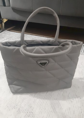 Gri Kapitone Kadın Çanta - Görsel 2